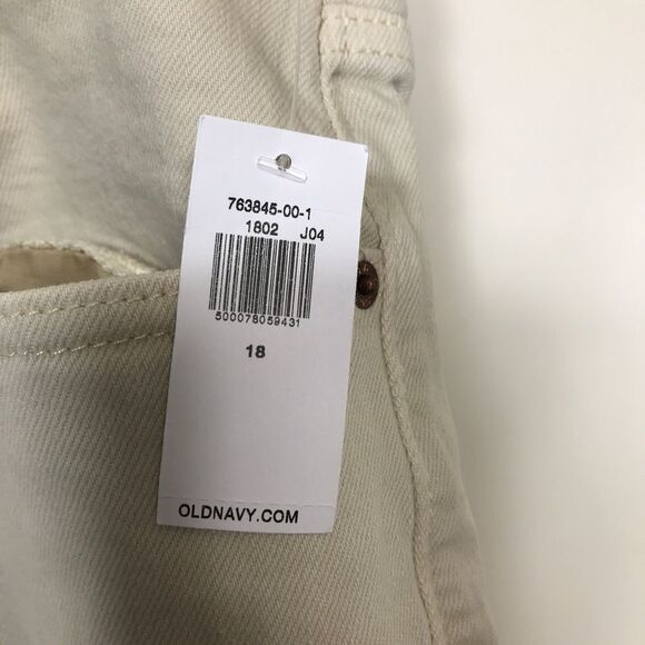 Old Navy OG Straight / Khaki Beige High Waist Stretch Denim Jeans NWT / Size 18 - Picture 4 of 8